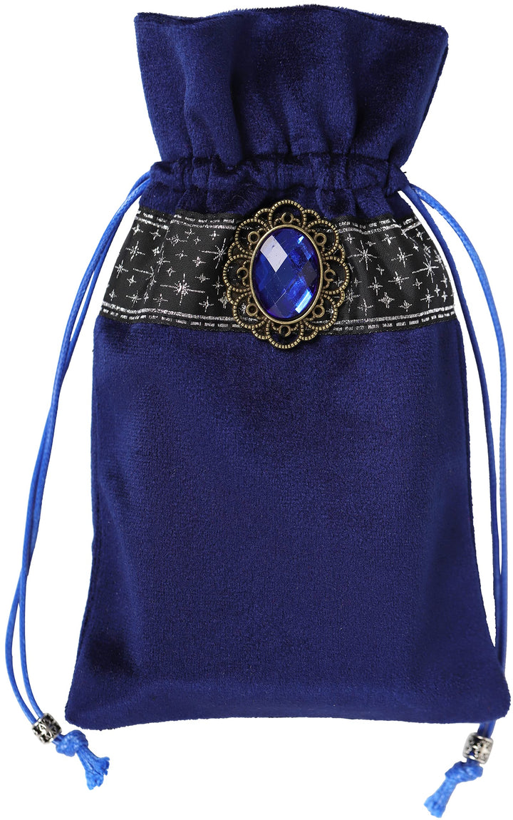 Altar Tarot Table Cloth - 25.6 x 25.6 Inch - Divination Wicca Velvet with Tarot Cards Bag Pouch (Blue(Silver lace))