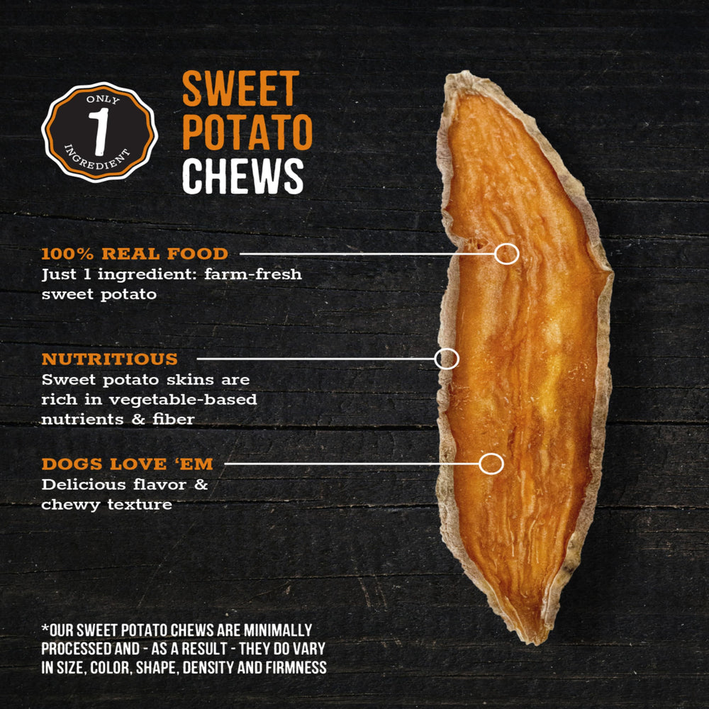 Sweet Potato Chews 100% All-Natural Single Ingredient Dog Treats, 16 oz
