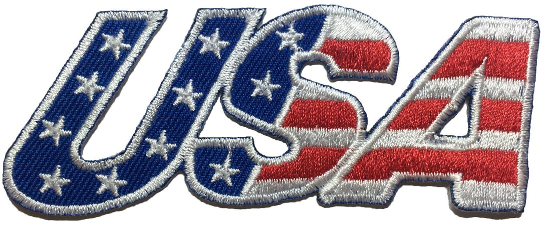 USA American Alphabet Flag Patch Sew Iron on Applique Embroidered Emblem Badge Patch (Iron-USA-Alphabet)