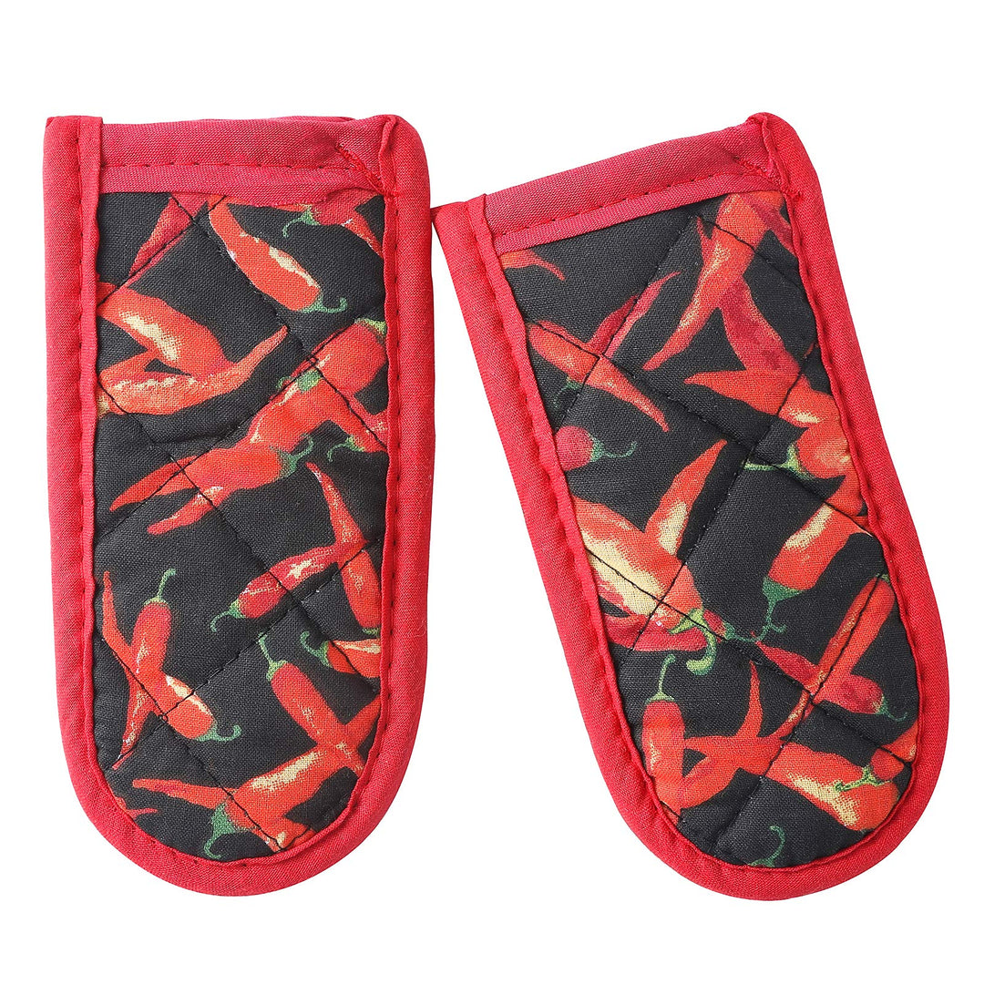 Cast Iron Skillet Handle Covers,Pot Handle Covers Heat Resistant,Pot Holders for Kitchen Heat Resistant,Machine Washable Handle Mitts,2 PCS(Red Pepper)