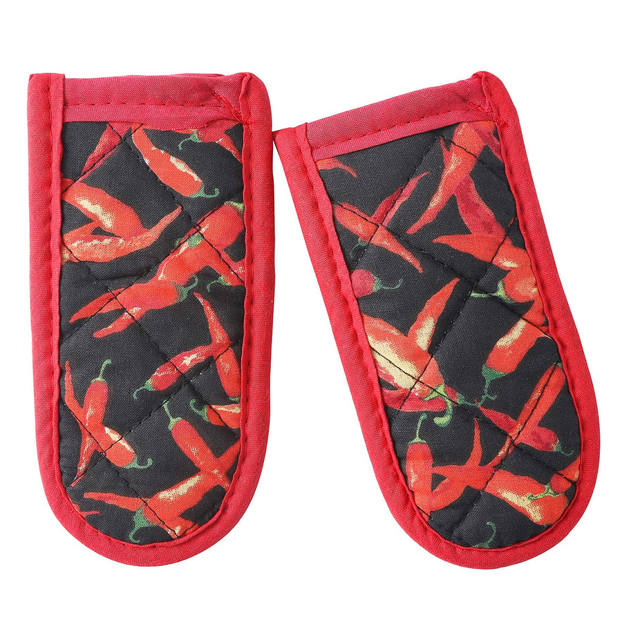 Cast Iron Skillet Handle Covers,Pot Handle Covers Heat Resistant,Pot Holders for Kitchen Heat Resistant,Machine Washable Handle Mitts,2 PCS(Red Pepper)