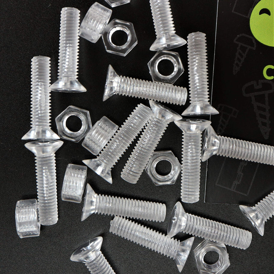 50 x Crosshead Countersunk Screws Nuts and bolts, Transparent Clear Plastic Acrylic, M5 x 20mm - Acrylic Plastic Screws, M5 x 20mm, (13/64 x 25/32 in)