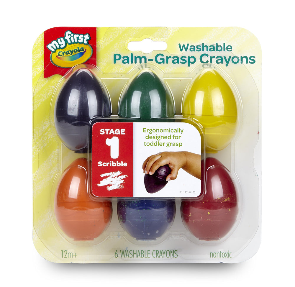 ; My First ; Palm-Grip Crayons; Art Tools; 6 Count; Designed for Toddlers