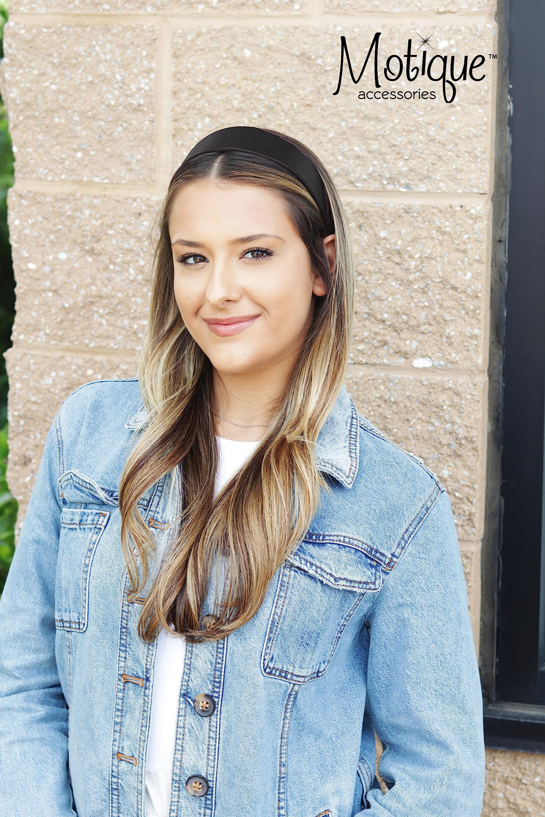 Black 2 Inch Wide Leather Like Headband Solid Hair band for Women and Girls