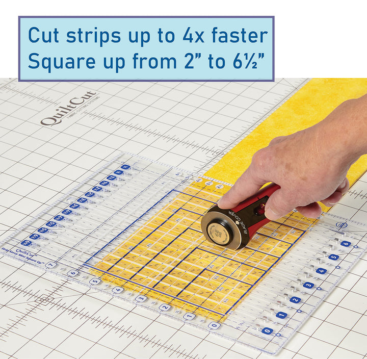 QuiltCut Strip Savvy Mini Square Up Slotted Quilting Ru