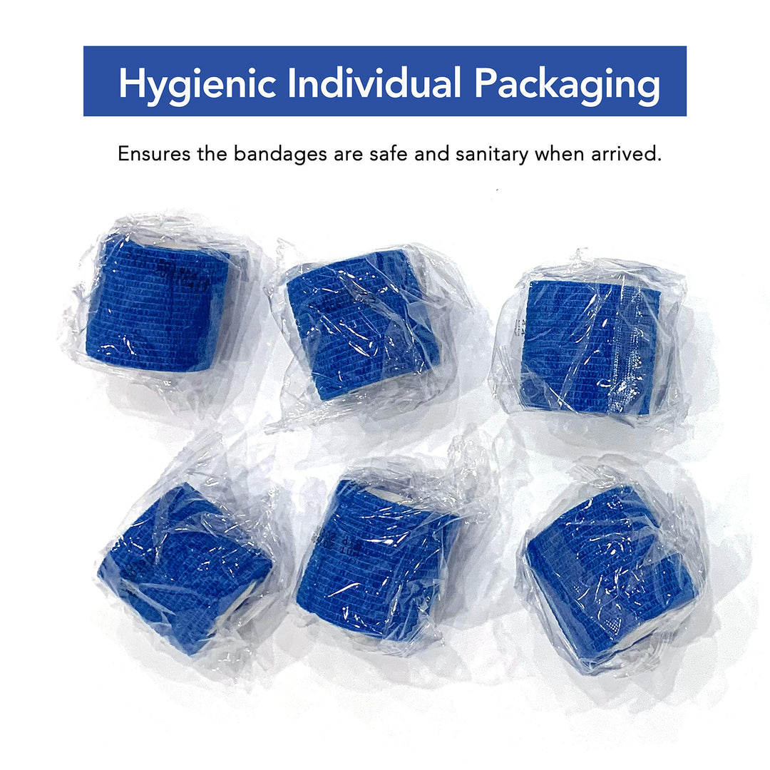 Cohesive Bandage 2” x 5 Yards, 6 Rolls, Self Adherent W