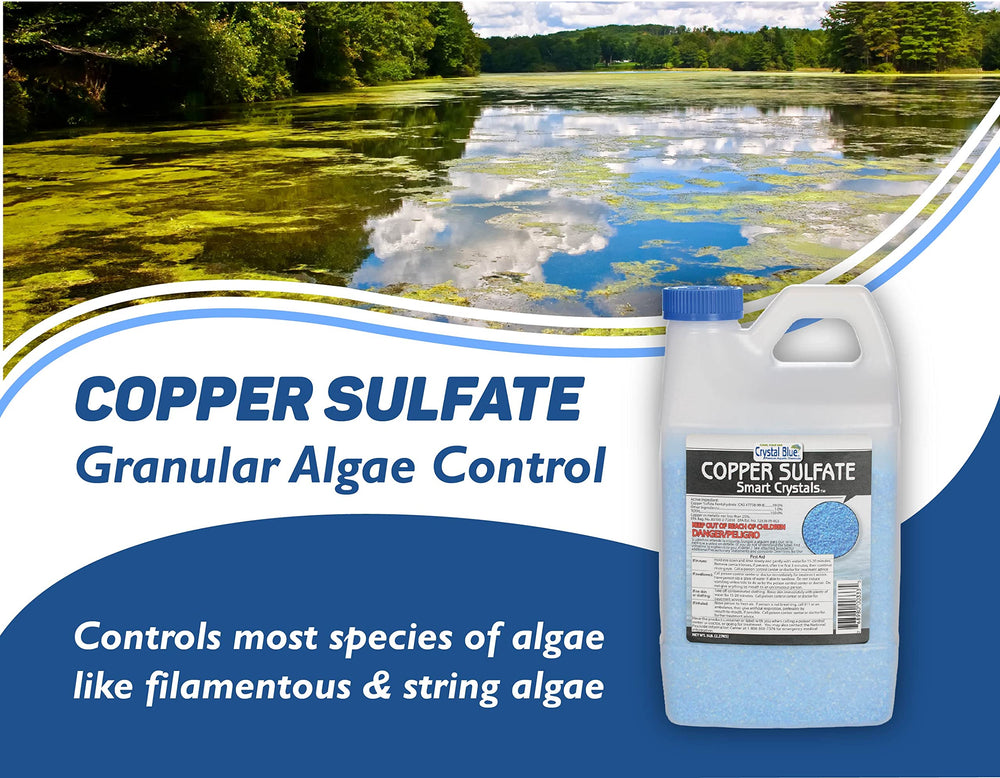 Copper Sulfate Algaecide - Granular Aquatic Grade Copper Sulfate for Pond Algae Control - 5 Pounds