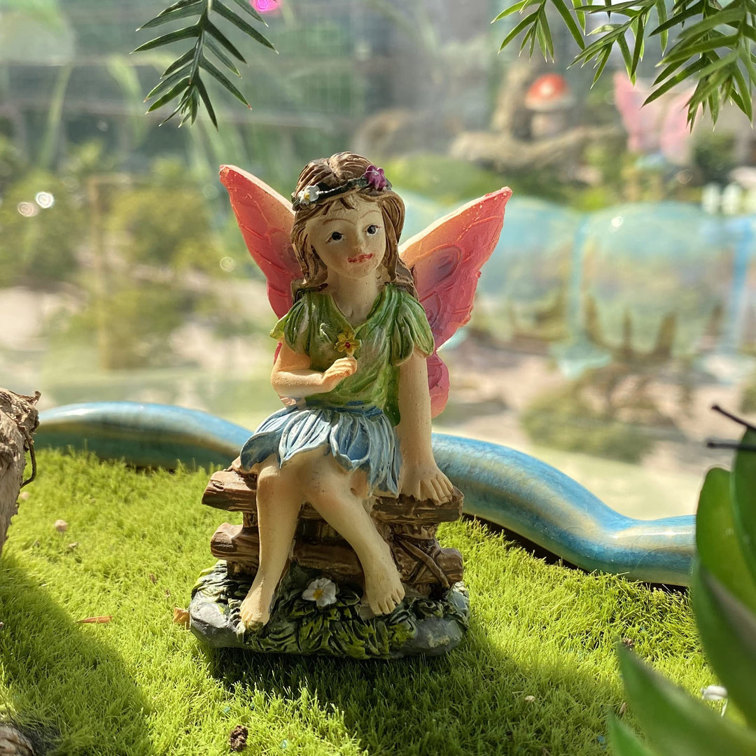Miniature Fairy Garden Decor-Accessories - Flower Fairies Garden Kit Gnome Figurines Statue Set Indoor Outdoor Garden Decoration Birthday Gardening Gifts for Girl Boy Mother Girlfriend