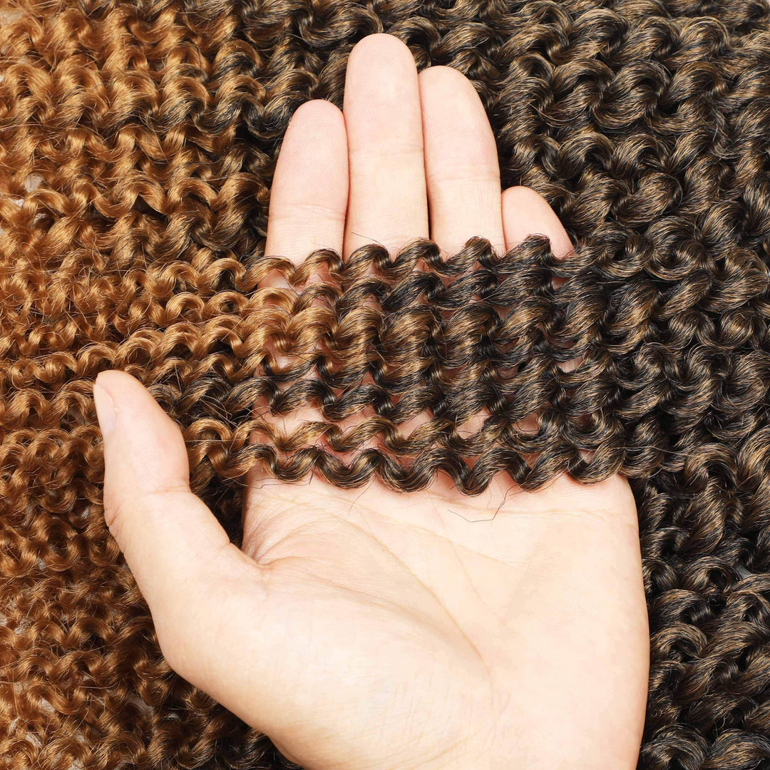 Sharopul Kinky Curl Ombre Color 3little pcs/pack 8Inch Afro Kinky Twist Hair Crochet Braids Synthetic Crochet Hair Extention(1B/27)