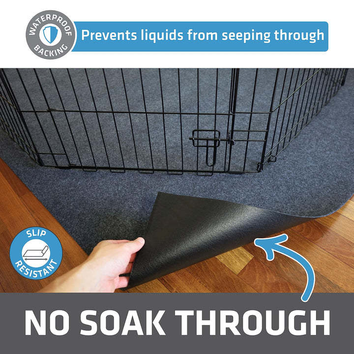 Dog Playpen Mat, Absorbent, Waterproof, Non-Slip, Machine Washable, Jumbo XXL Size (60x74), Reusable Puppy Pad for Training, Whelping, Housebreaking, Incontinence, and Crate/Kennel (USA Made)