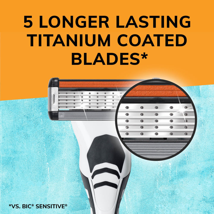 Bic Flex 5 Hybrid Razor - 1 Count Handle & 3 Count Cartridges Per Package - Pack of 2 Packages