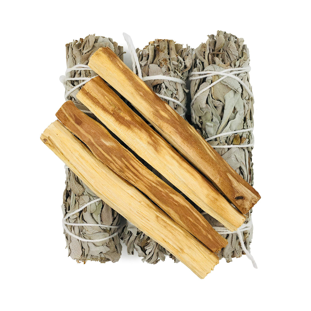 White Sage and Palo Santo Incense Set - Smudge Kit Refill for Altar Supplies, Meditation Tools, Home Fragrance, Smudging Ceremonies and Rituals Made