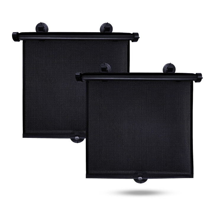 Car Side Window Sun Shade (2 Pack) | Retractable Car Roller Sunshade for Kids | Baby Car Window Shades for UV and Sun Glare Protection | Baby Car Travel Accessories (15x17)