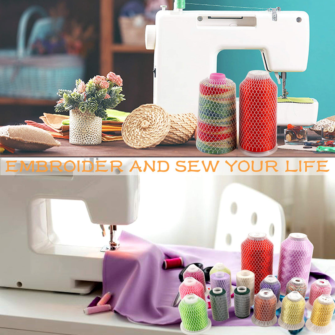 100pcs Thread Net Spool Saver for Different Sizes of Embroidery Sewing Quilting and Serger Thread Spools/Cones - 9.8 (25cm) Long Each Piece