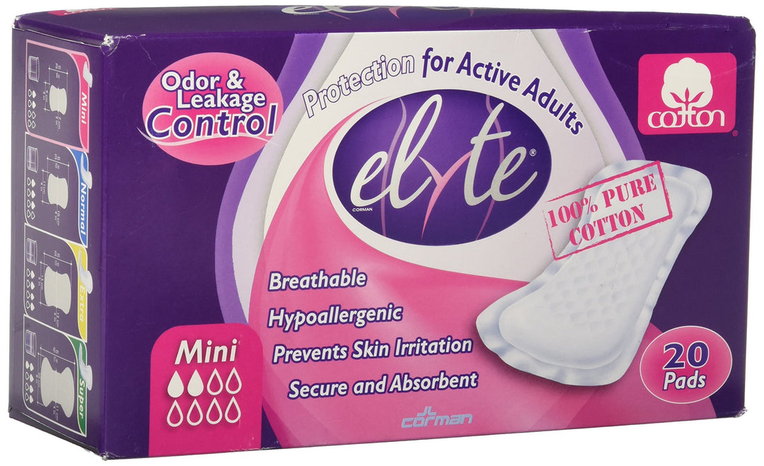 Elyte Light Cotton Incontinence Pads - Mini - 4 in x 8 