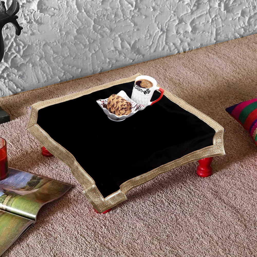 Black Velvet Cloth with Golden Shinny Border, Aasan, Alter, Altar, Tarot Table Cloth Holy Square Tablecloth
