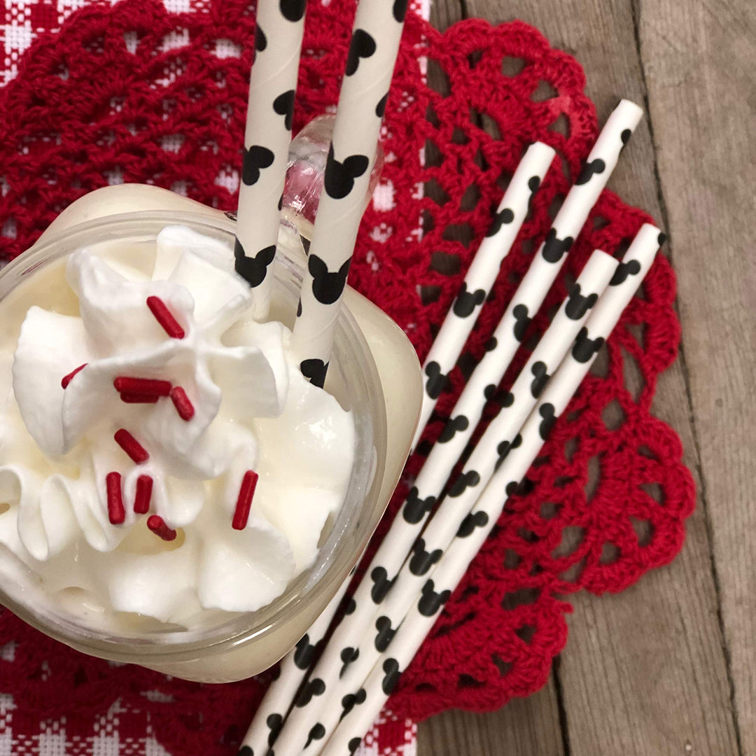 Mickey Mouse Inspired Paper Straws - Mouse Ears - Black