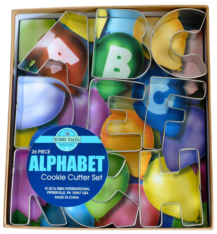 R&amp;M International Alphabet 3 Cookie Cutters, 26-Piece Set in Gift Box