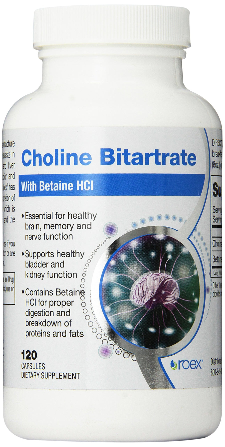 Vitamins | Choline Bitartrate | Improved Brain Activity | Cellular Function | Nutritional-Supplement | 120 Count