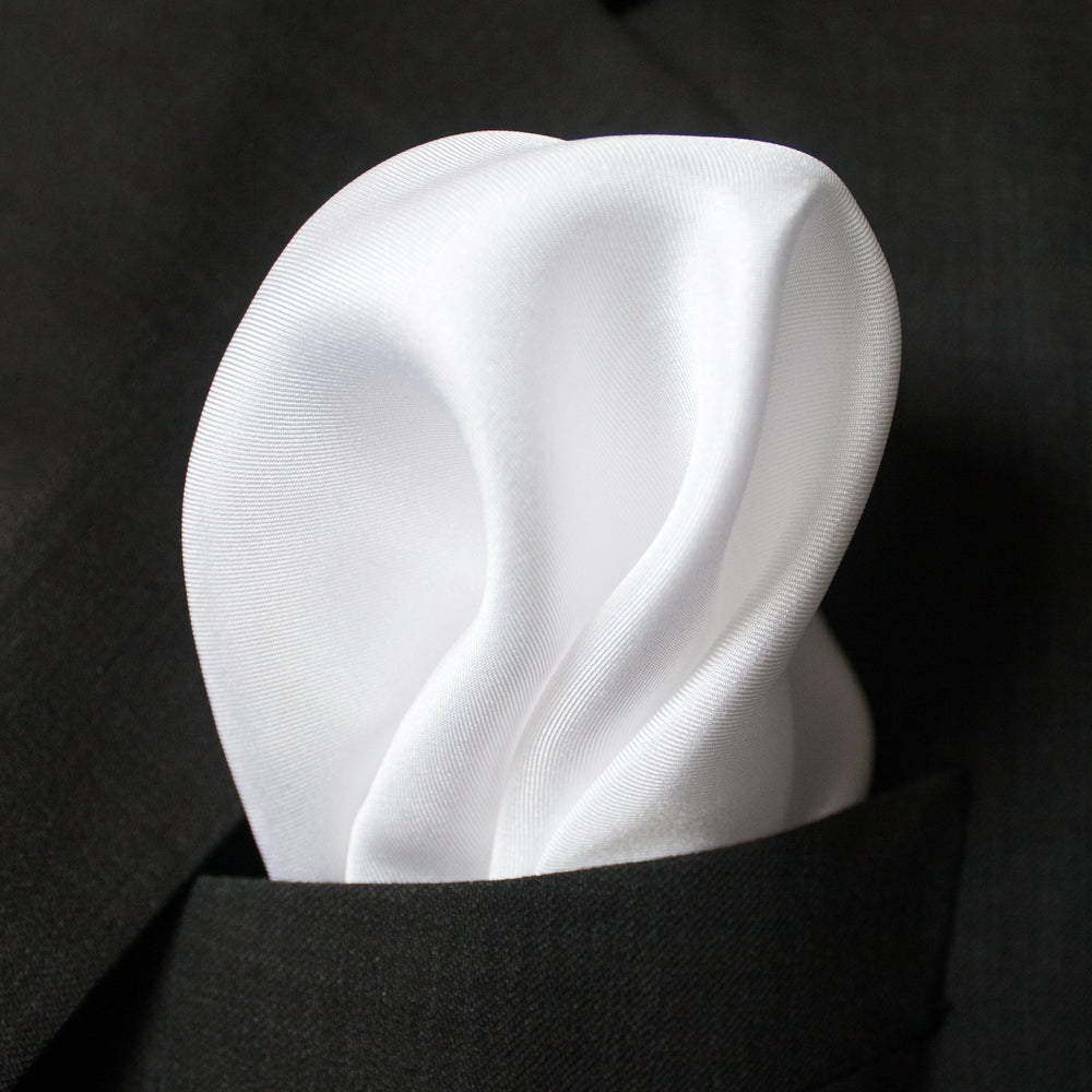 Royal Silk Fine White Silk Twill Pocket Square 100% Sil