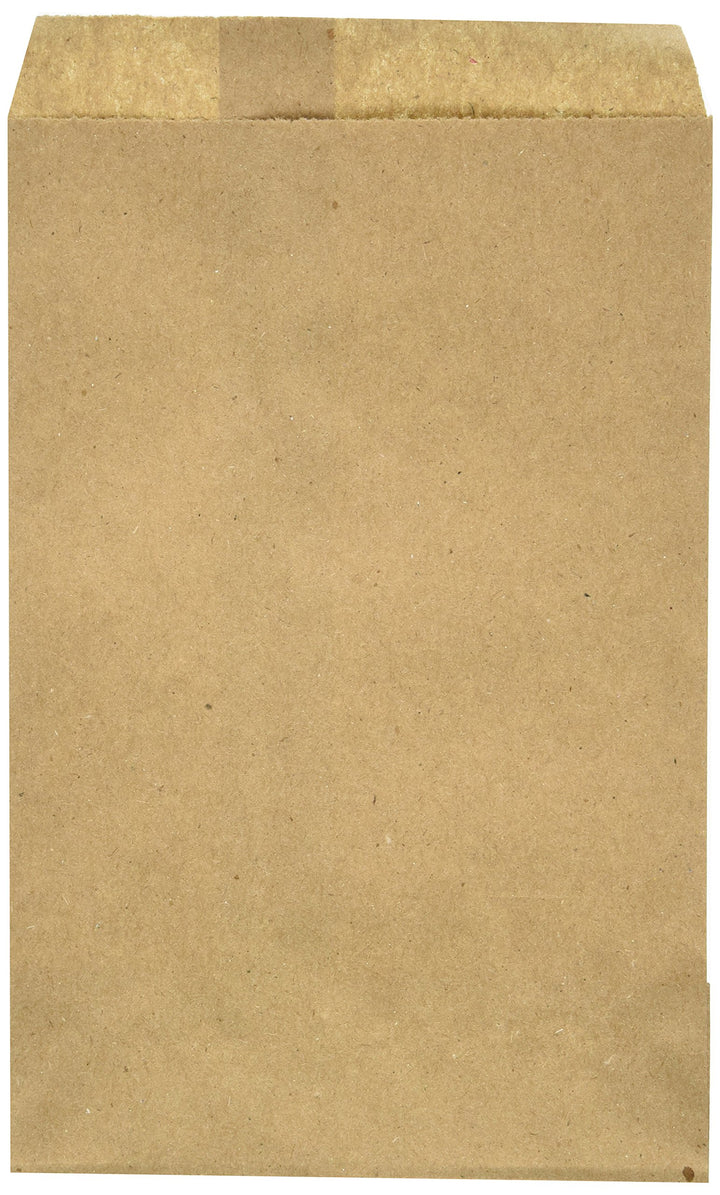 100 Natural Kraft Merchandise Bags, 5x7-1/2, No Gusset