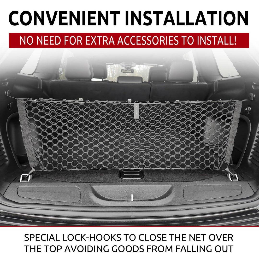 Envelope Style Trunk Mesh Cargo Net - for Jeep Grand Cherokee 2011-2023 Car Accessories - Premium Trunk Organizers and Storage - SUV Truck Cargo Nets - Vehicle Carrier Organizer for Cherokee WK