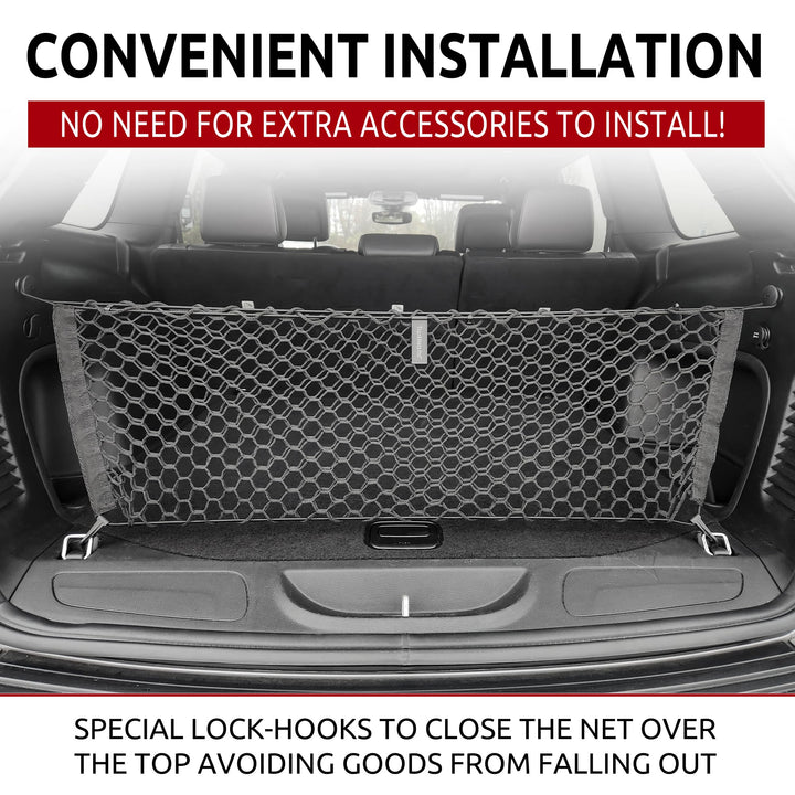 Envelope Style Trunk Mesh Cargo Net - for Jeep Grand Cherokee 2011-2023 Car Accessories - Premium Trunk Organizers and Storage - SUV Truck Cargo Nets - Vehicle Carrier Organizer for Cherokee WK
