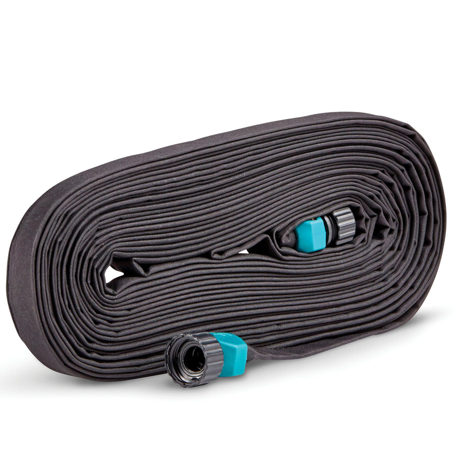 25' Black Flat Weeper Soaker Hose for Garden Beds, Drip Irrigation Outdoor Hose, Flexible Garden Hose for Vegetable Gardens, Flower Beds, Lawns, and Orchards