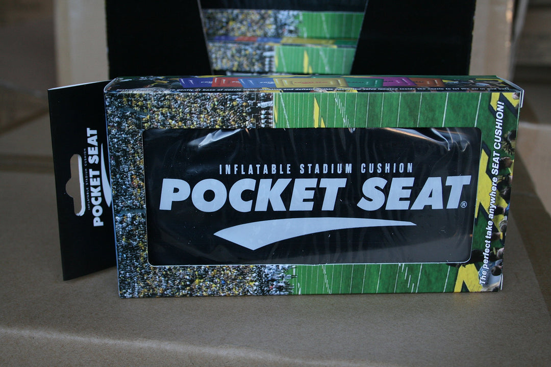 PocketSeat Inflatable Seat Cushion, Sit on a Cushion of Air, 14x11x1.5, Durable .25mm PVC Folds to fit in Pocket, Purse or Backpack