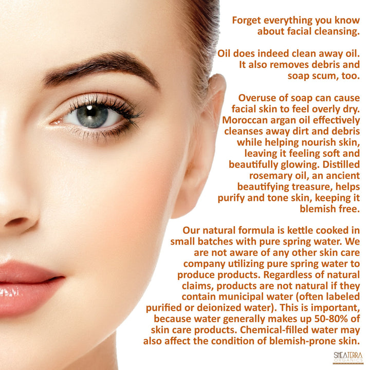Argan &amp; Rosemary Cleansing Oil | Deep Pore Treatment, Bacteria Remover, Vitamin E Oil | All Skin Types - 2 oz