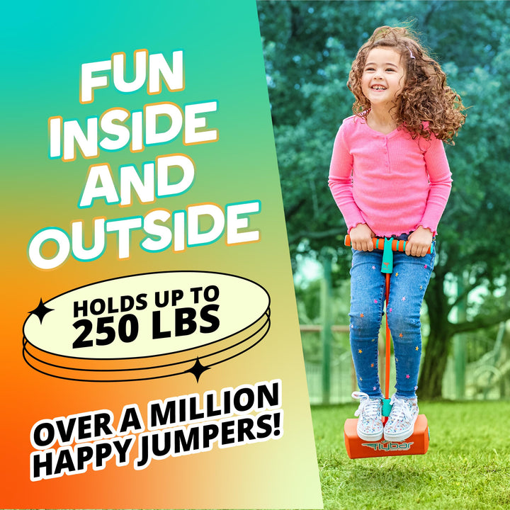 My First Foam Pogo Jumper For Kids Fun and Safe Pogo Stick For Toddlers, Durable Foam and Bungee Jumper For Ages 3 and up, Supports up To 250lbs (Orange)