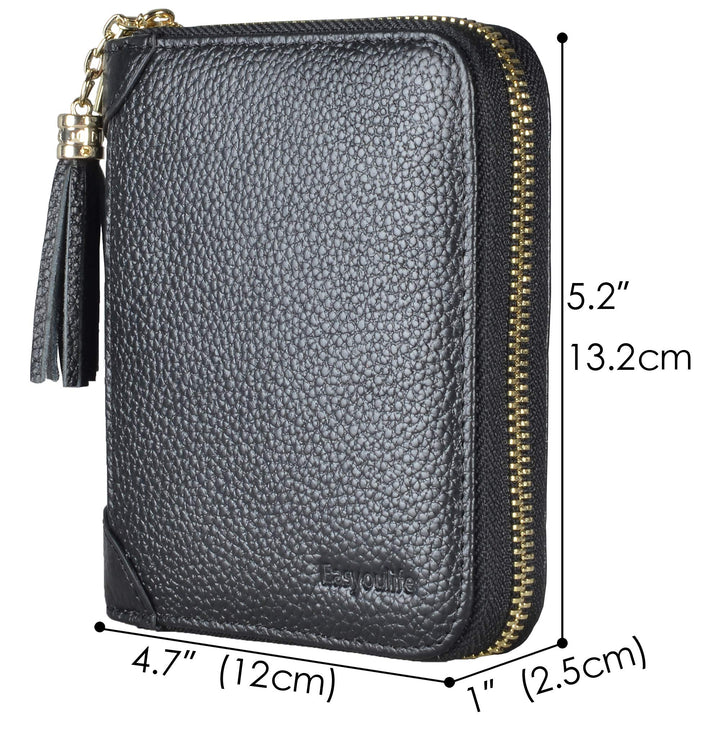 Easyoulife Womens Credit Card Holder Wallet Zip Leather