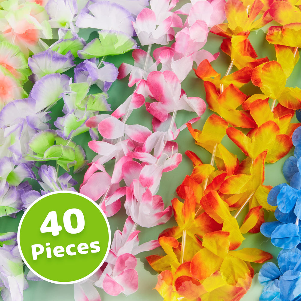 PREXTEX Hawaiian Leis for Luau Party Decorations - Colo