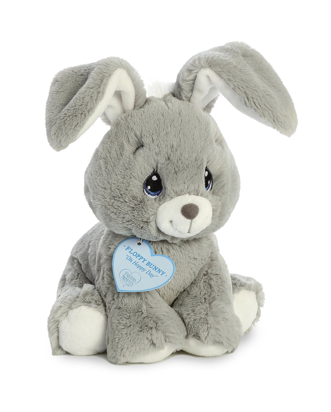 ® Inspirational Precious Moments™ Floppy Bunny Grey Stuffed Animal - Cherished Memories - Enduring Comfort - Gray 8.5 Inches