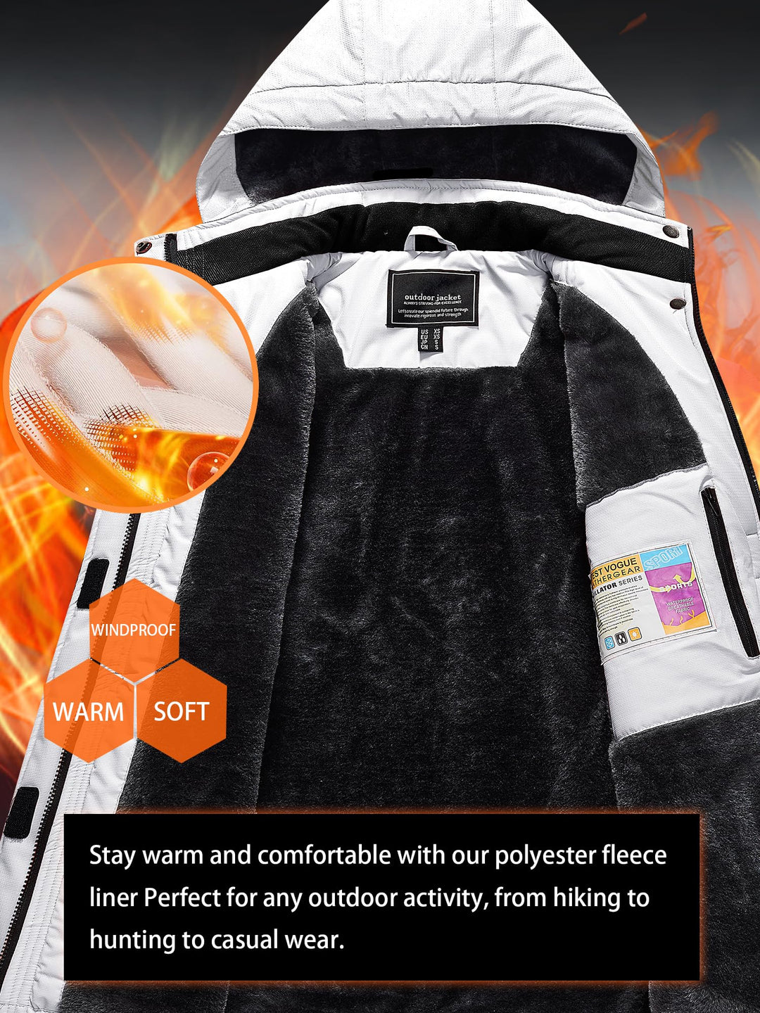 Winter Jacket Women Waterproof Ski Jacket Warm Snow Coat Fleece Jacket Women Windproof Rain Windbreaker