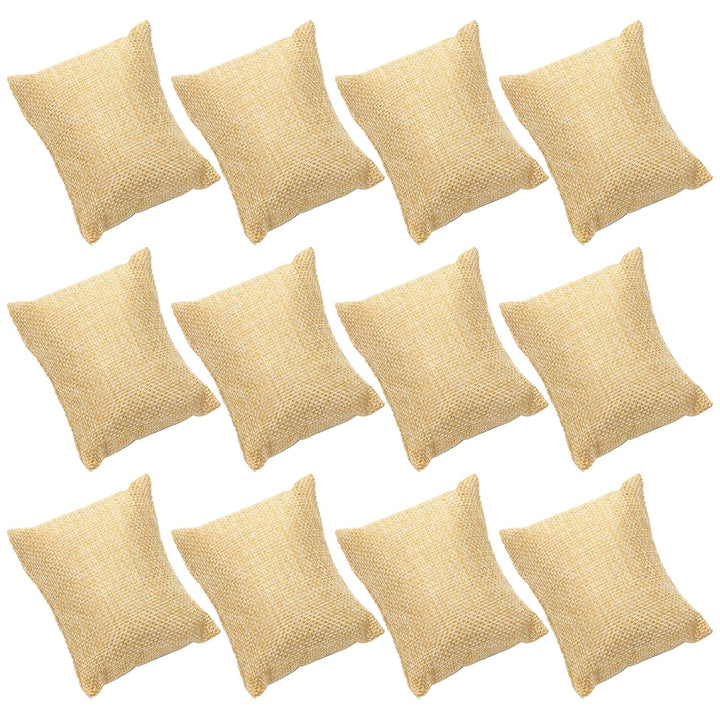 , 12 Pack Linen Bracelet Watch Pillow Jewelry Pillows Small Linen Pillow Bracelet Bangle Cushions for Jewelry Displays Show