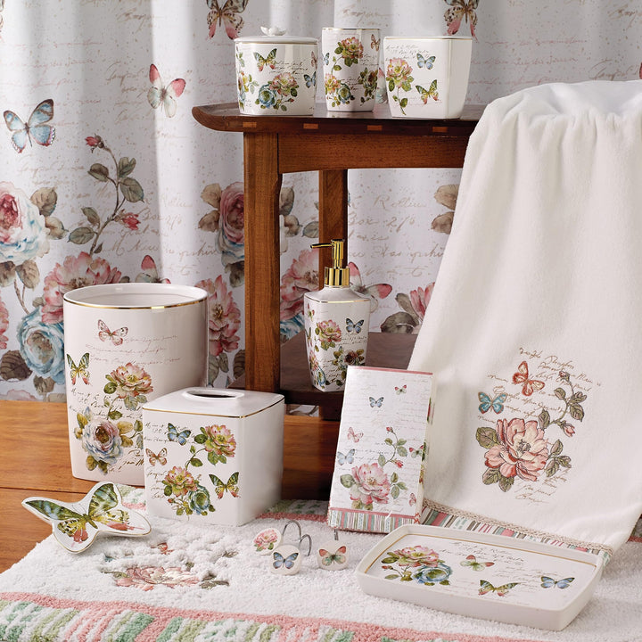 - Toothbrush Holder, Ceramic Bathroom Accessories, Artsitic Home Decor (Butterfly Garden Collection)