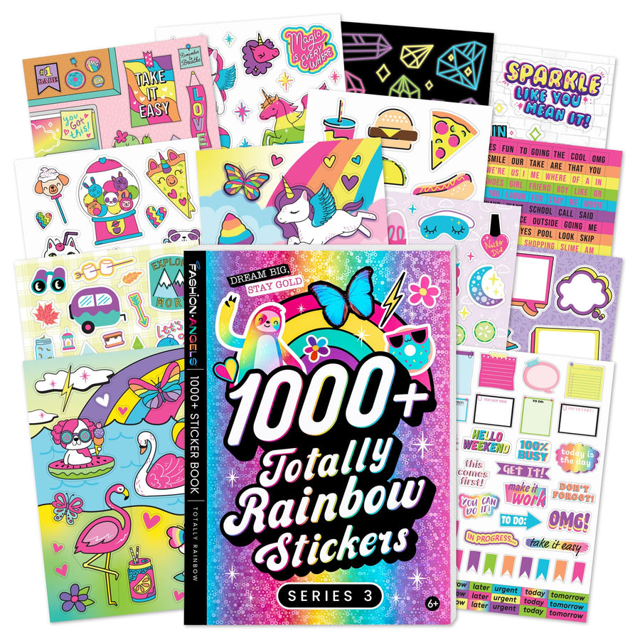 1,000+ Totally Rainbow Sticker Book, Includes Fun & Colorful Craft Stickers, Ideal for Accessorizing Kids & Teens Notebooks, Journals & More