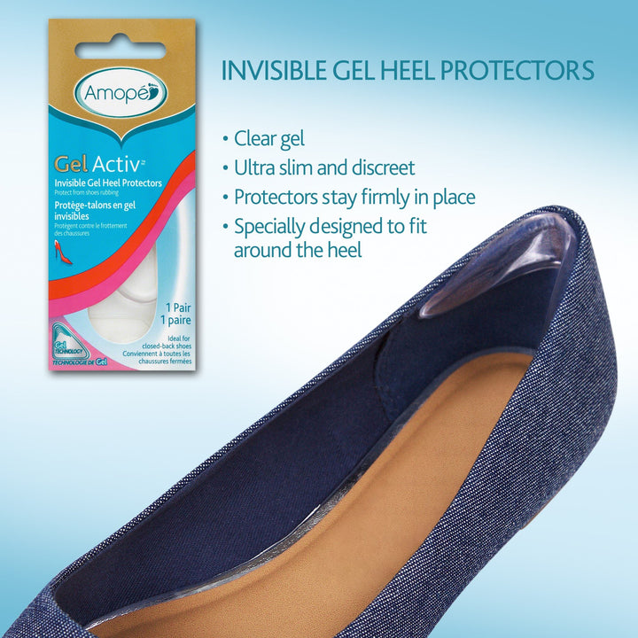 GelActiv Invisible Gel Heel Protectors - Insole for Women, 1 pair, also available Heel Cushions, Sensitive Spots, and Ball of Foot