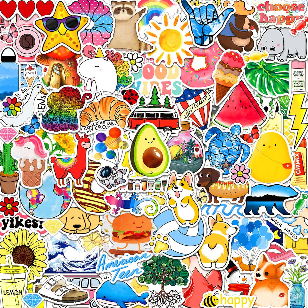ANERZA Stickers for Water Bottles, 100 PCS Cute Reusabl