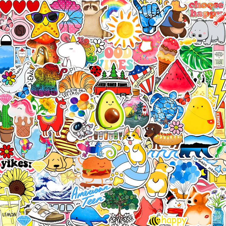 ANERZA Stickers for Water Bottles, 100 PCS Cute Reusabl