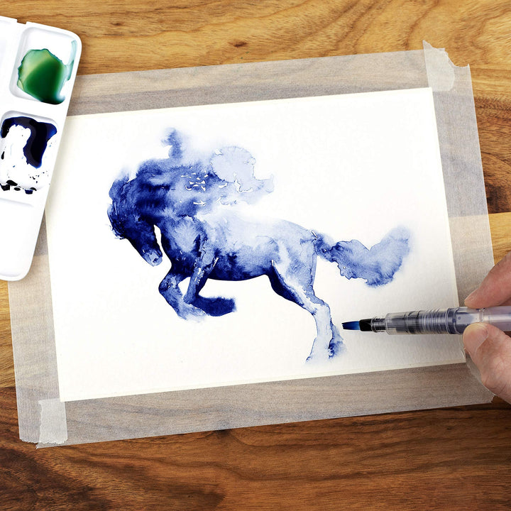 Water Brush Pens by Chromatek. Set of 6 Aqua Pen Painting Brushes. Including Online Video Tutorials and Downloadable Picture Templates. Ideal for All Water Soluble Pigment and Watercolor Media