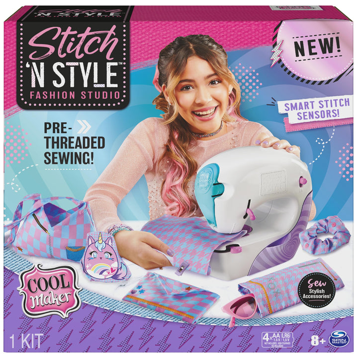 , Stitch ‘N Style Fashion Studio, Pre-Threaded Sewing Machine Toy with Fabric and Water Transfer Prints, Arts &amp; Crafts Kids Toys for Girls