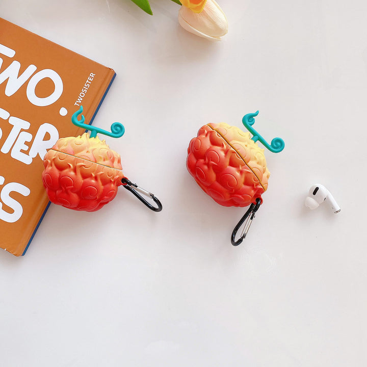 Aikeduo for Airpods Pro Case Retro Cute 3D Cartoon Funny Funny Devil Fruit Pattern Keychain Soft Silicone Shockproof Kids Girls Boys for 2022 Airpods Pro 2 Case (Devil Fruit, Airpods Pro/Pro 2)