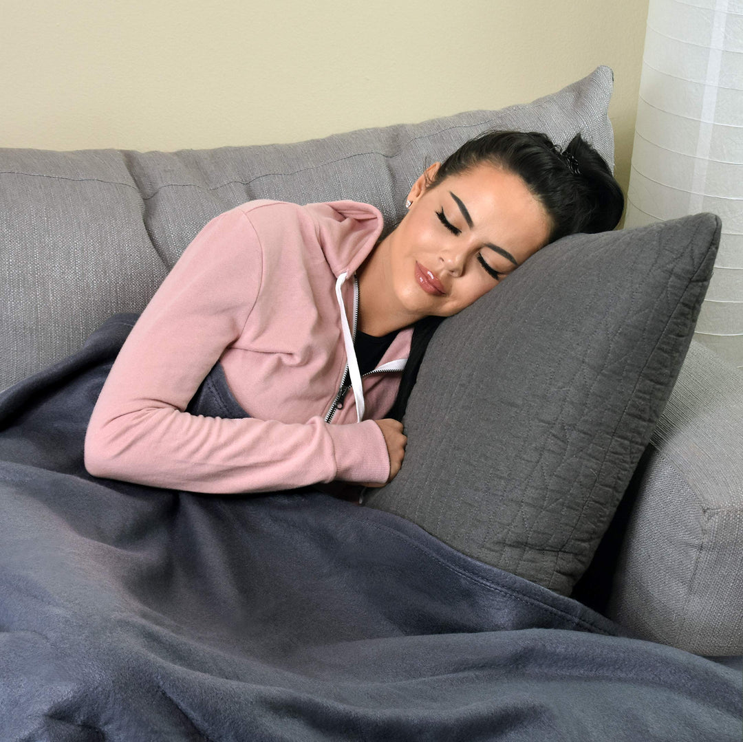 Cozy-Soft Microfleece Travel Blanket, 50x60 Inch, Lightweight, Compact, Perfect for Airplane and Car, Charcoal