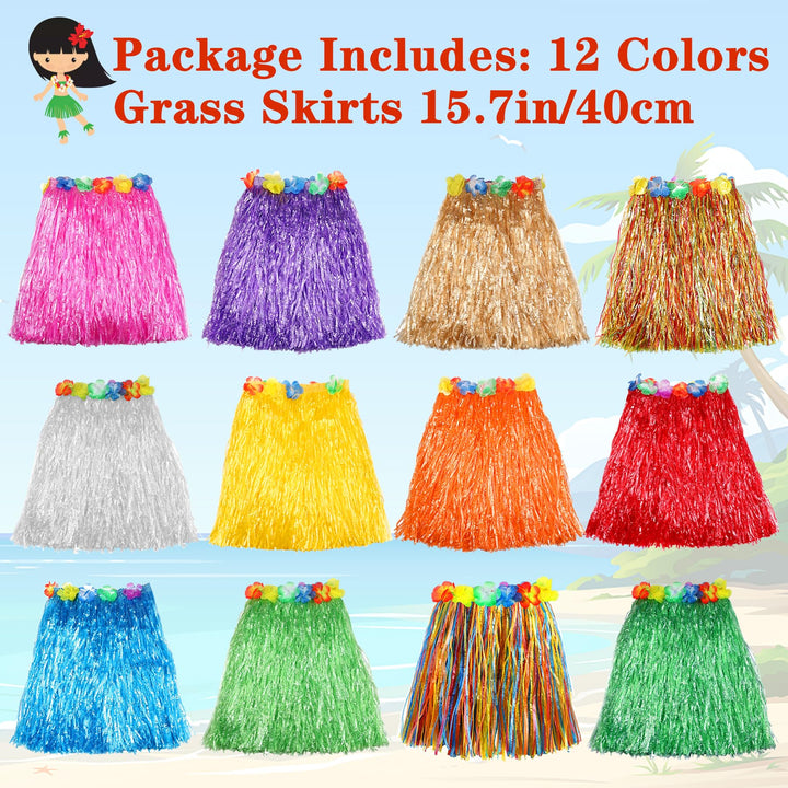 Hajoyful Grass Skirt Hawaiian Luau Hula Skirts Party De