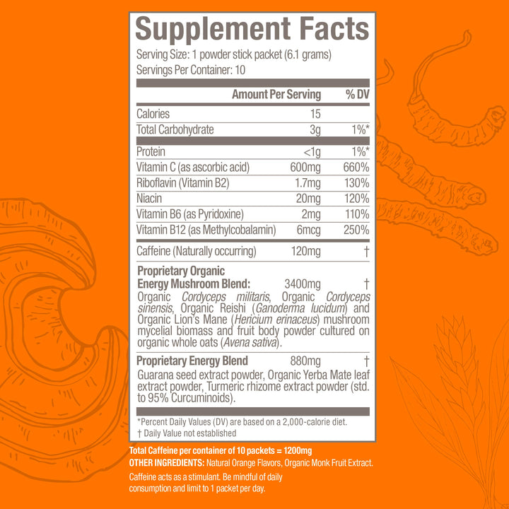 OM Mushroom Superfood Energy Plus Mushroom Powder Drink