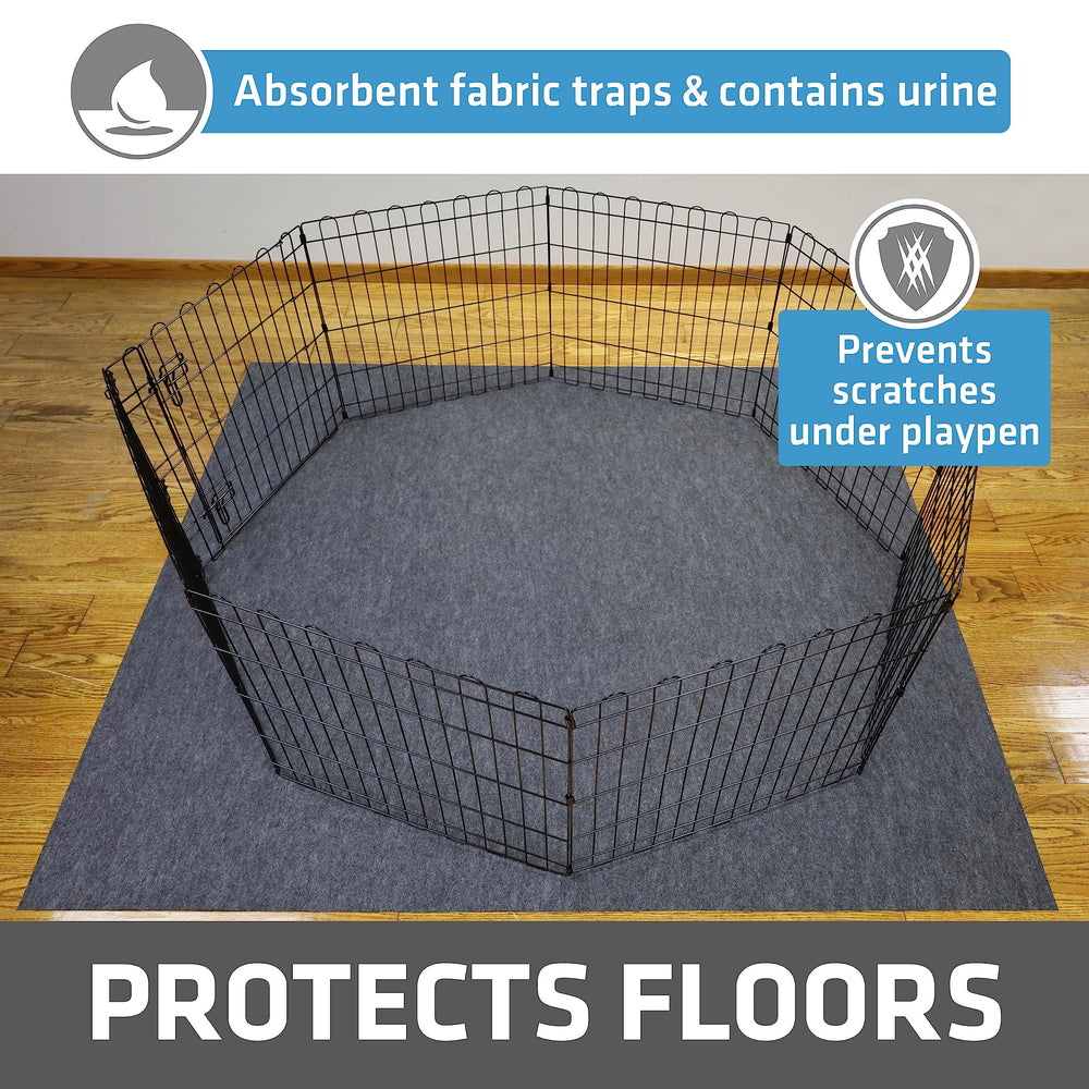 Dog Playpen Mat, Absorbent, Waterproof, Non-Slip, Machine Washable, Jumbo XXL Size (60x74), Reusable Puppy Pad for Training, Whelping, Housebreaking, Incontinence, and Crate/Kennel (USA Made)