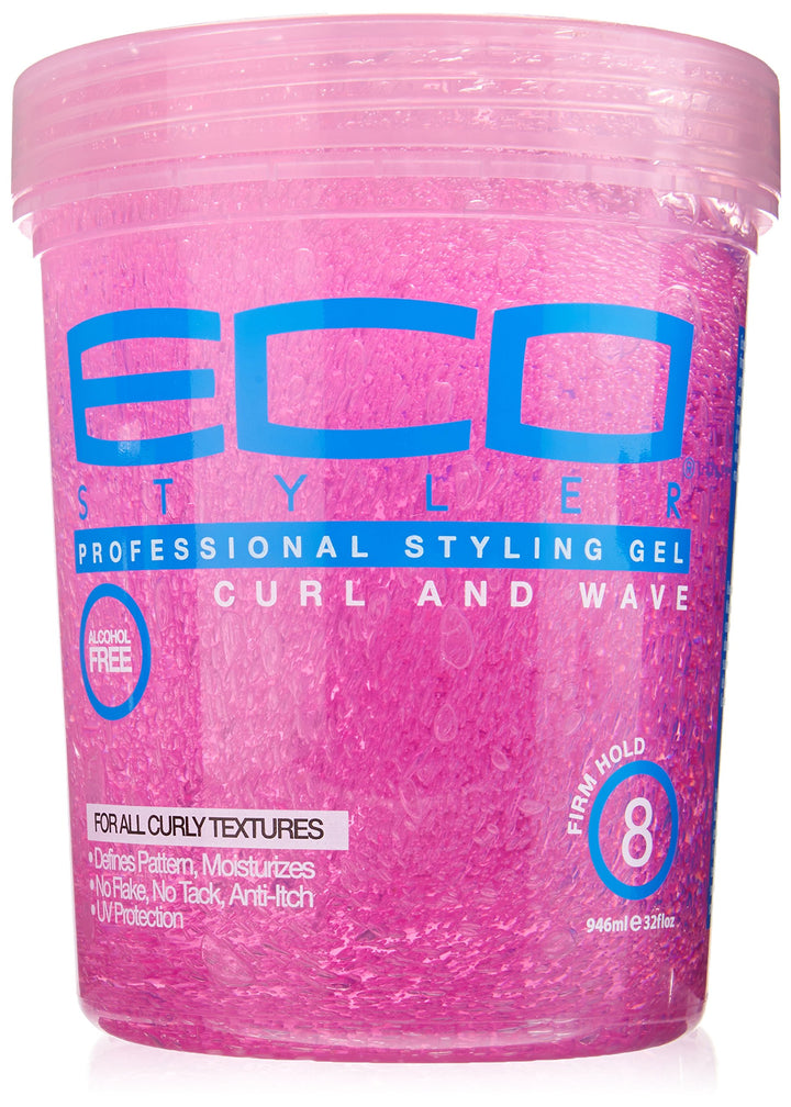 Ecoco Hair Gel - Curl And Wave - Anti-Itch, Alcohol-Free Formula - Perfect Hold For Angled Or Tapered Sides - Ideal For Wavy Hair - No Flakes - Not Animal Tested - Moisturizes - 32 Oz