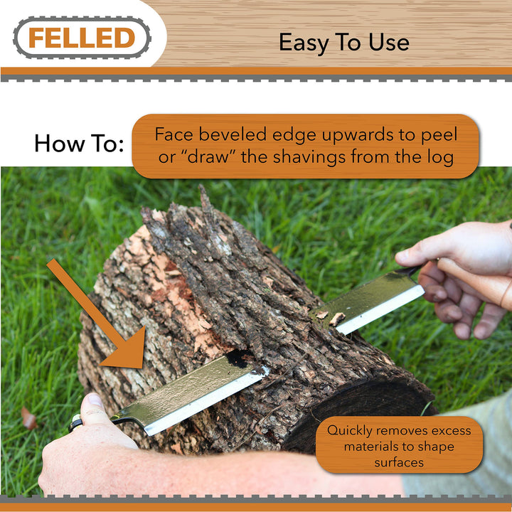 Felled Draw Shave Knife – 10in Straight Draw Knife Stra
